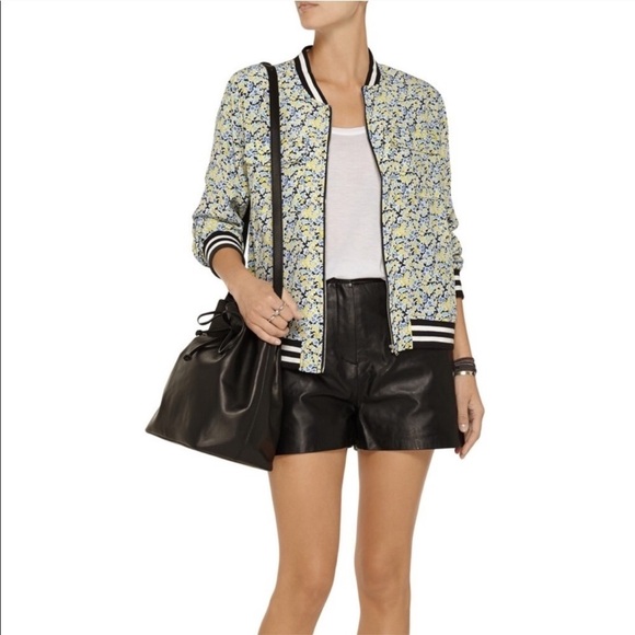 Equipment Silk Varsity Jacket “Abbot” Floral Small - Picture 1 of 8